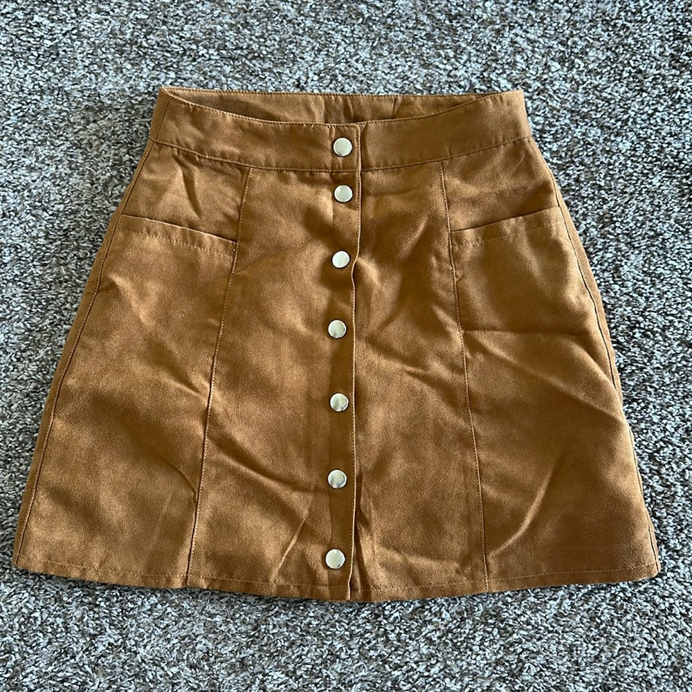 Size 2 Suede Camel Skirt